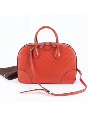 Gucci Diamante Bright Leather 2-Way Shoulder Bag Crossbody Hand Red Rem